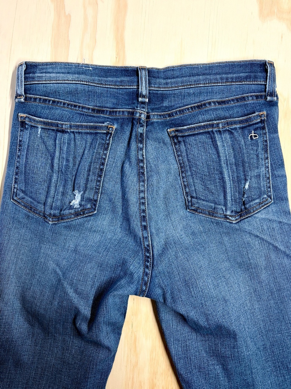 rag & bone Stark 10” Crop Flare Raw Hem Stretch Jeans 28 Stark Wash - Picture 4 of 14